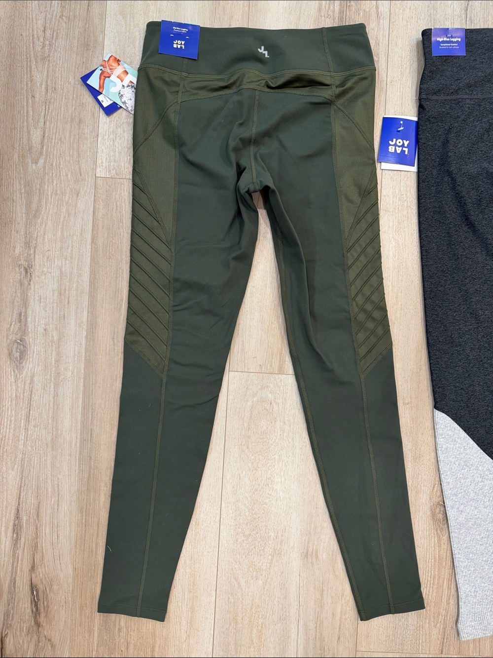 NWT JoyLab Olive Green & Charcoal Two-Pair Legging Set - Picture 11 of 13
